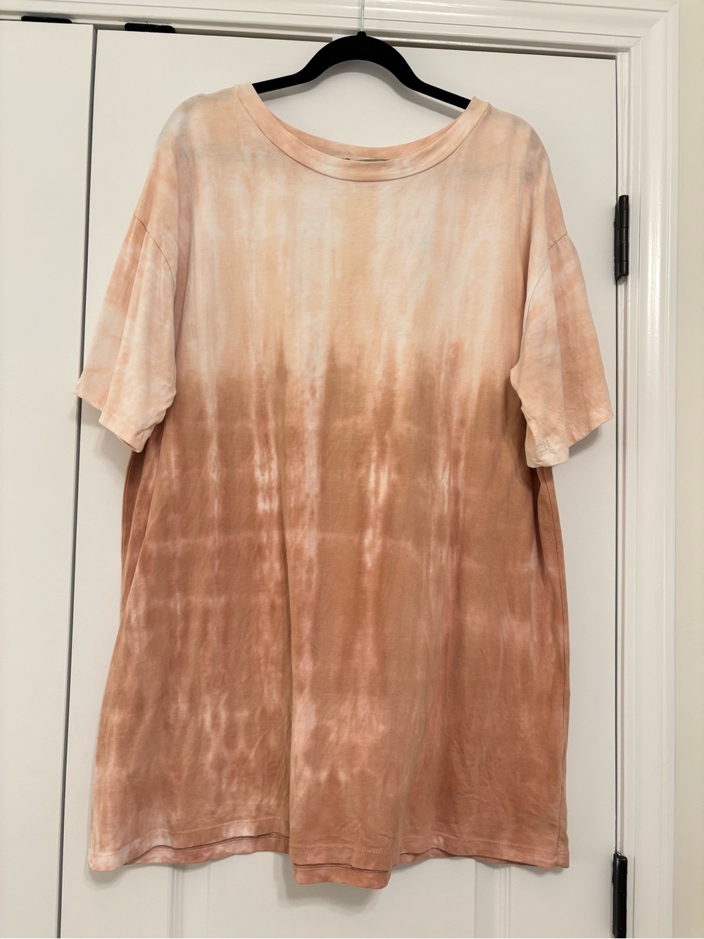 Lizard Thicket Relaxed Tie-Dye Mini Dress in Peach